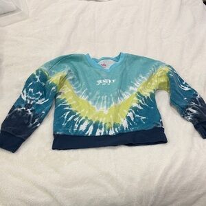 Justice Blue and Yellow Tie-Dye Sweatshirt